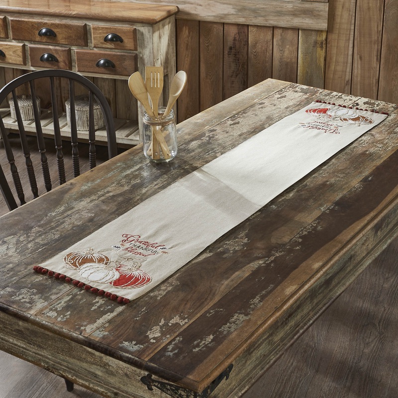 Grateful Thankful Blessed Pumpkins Runner 12×60