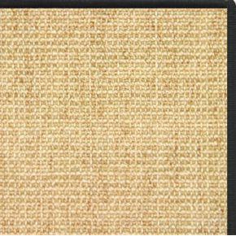 Sand Sisal Rug with Black Serged Border