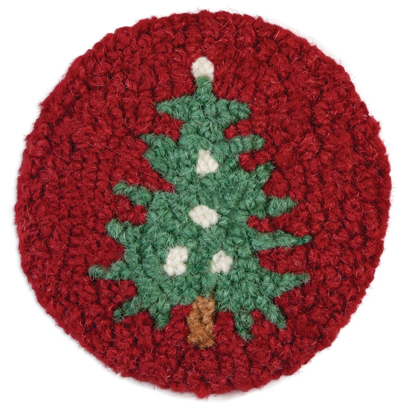 Tree On Red – 4.5″ Round Coasters – 4 Pack