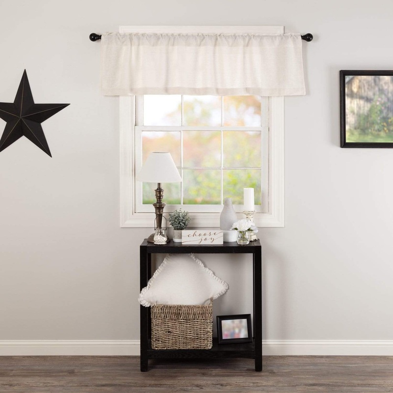 Burlap Antique White Valance 16×60