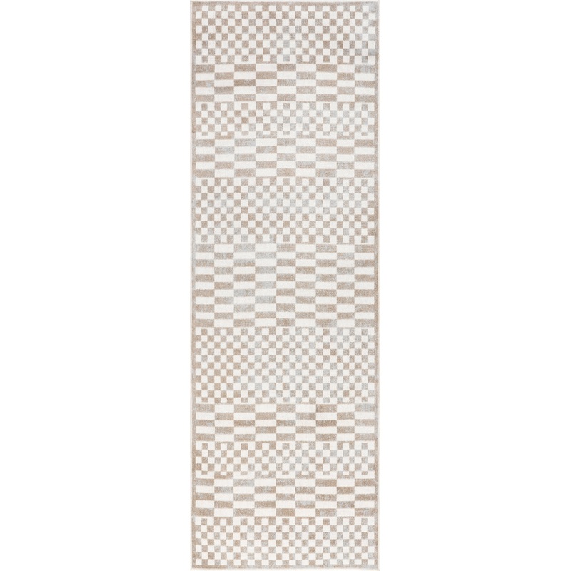 Kallie Washable Tiled Rug | Beige