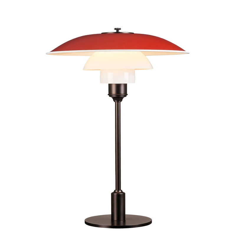 PH 3.5-2.5 Table Lamp, Silk Matte Brown Copper, Red or Green Metal Shade Variants – SHOWROOM SAMPLE