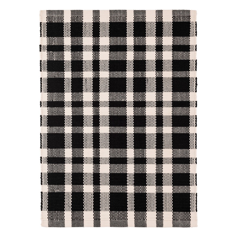 Tattersall Handwoven Indoor/Outdoor Rug | Black