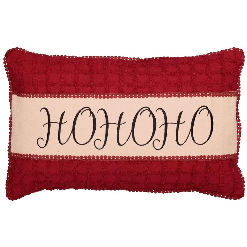 Chenille Christmas Ho Ho Ho Pillow 14×22