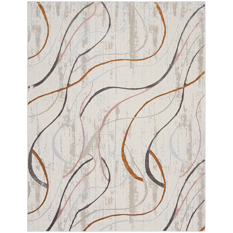 Nourison Glitz 7’10” x 9’10” Ivory/Multi Modern Indoor Rug