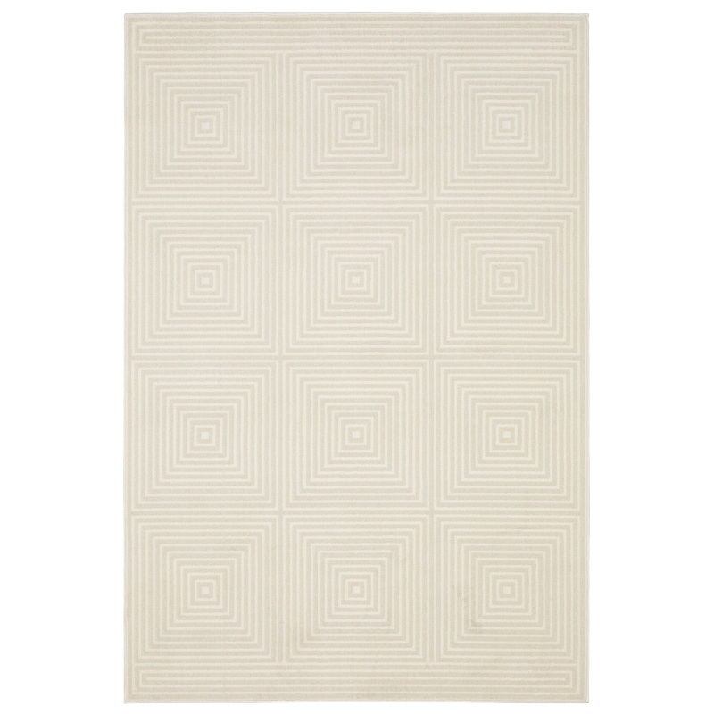 Raylan Ivory Beige Transitional Geometric Indoor Rug