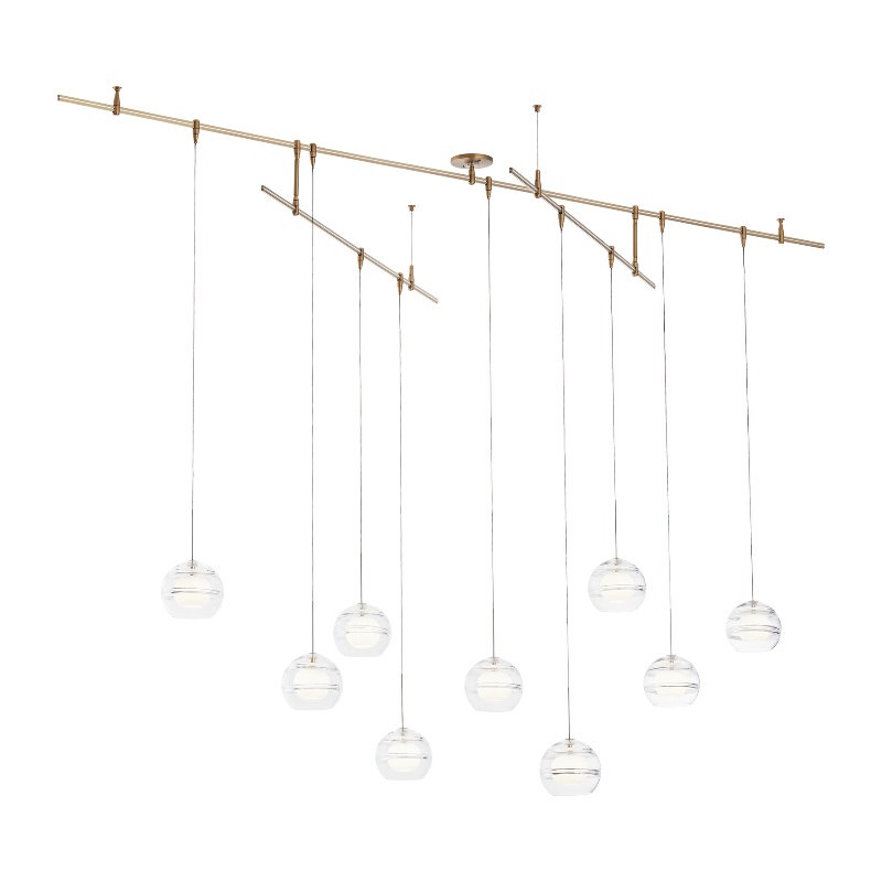 Visual Comfort 700SDN9 Sedona 9-lt 96″ LED Pendant Chandelier with Surface Canopy