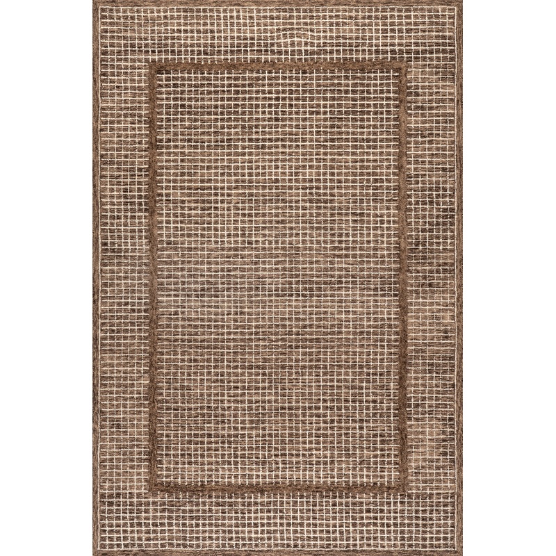Chessie Checked Wool Rug | Brown