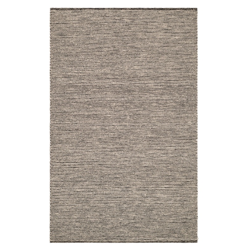 Mixed Stripe Handwoven Rug | Black/Ivory
