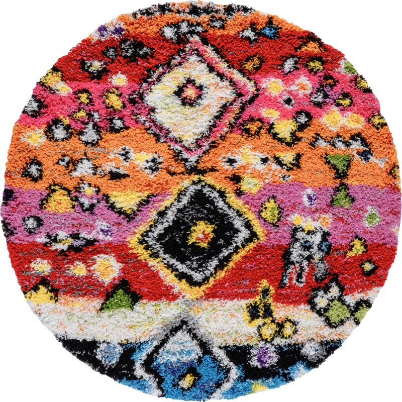 Modern Moroccan Shag Tassel Rug | Multicolor
