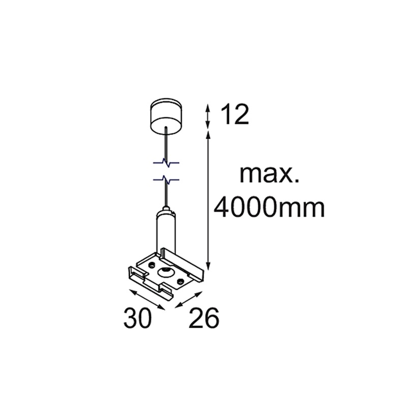 Modular Lighting Track 48V Suspension Cable – White – Second Chance