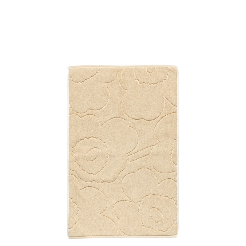 Piirto Unikko Cotton Terry Bathmat, Straw/Off-White