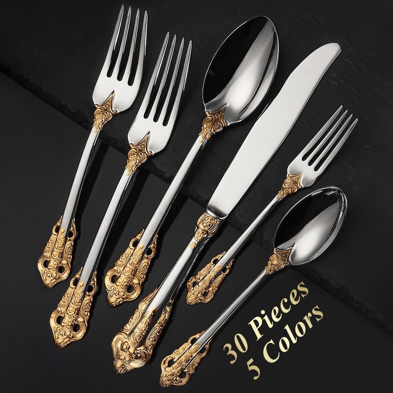 30-Pieces Royal Vintage Stainless Steel Cutlery