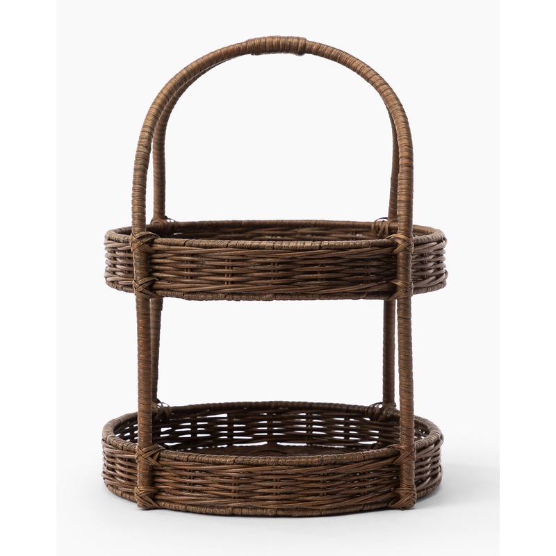 Aneesa Two-Tiered Wicker Tray