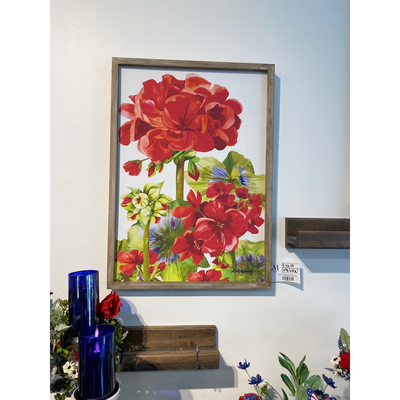 Geranium Motif Framed Wall Art – 2 Styles