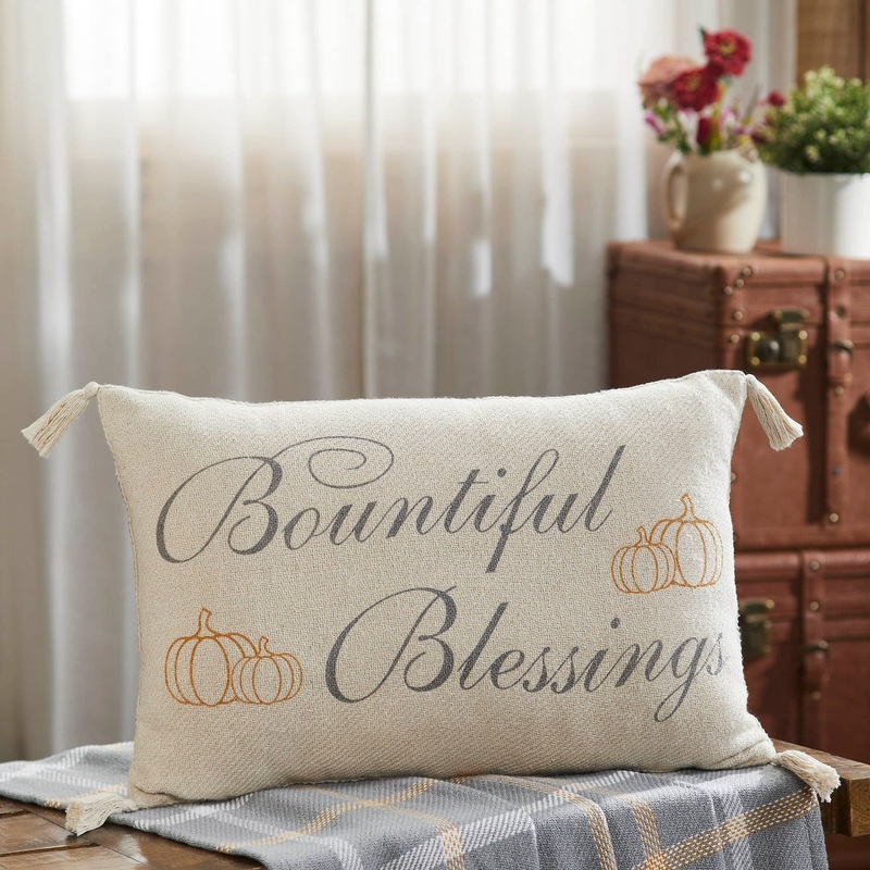 Harvest Blessings Bountiful Blessings Woven Pillow 14×22
