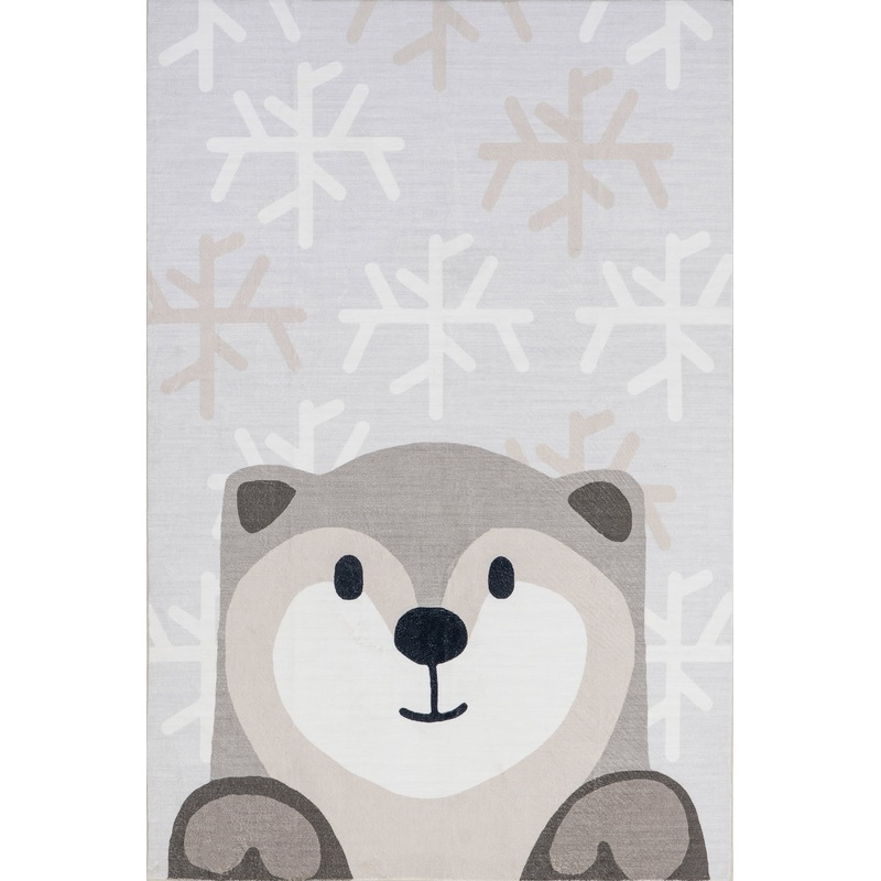 Oana Otter Kids Washable Rug | Light Grey