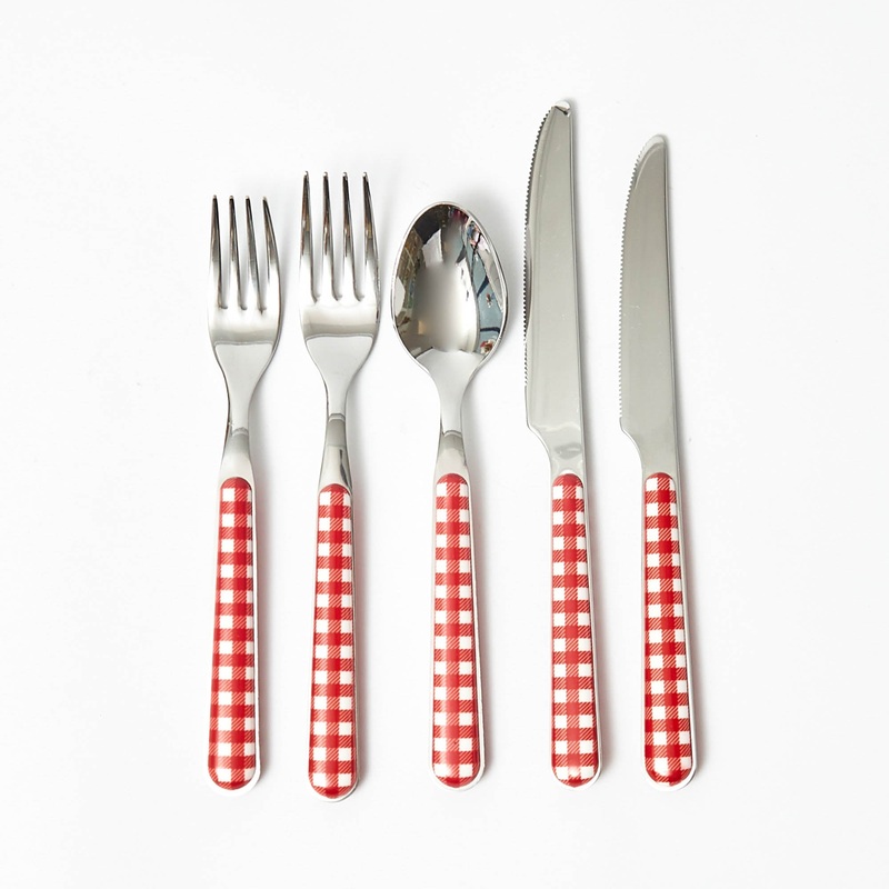Red Gingham Cutlery (5 Piece)