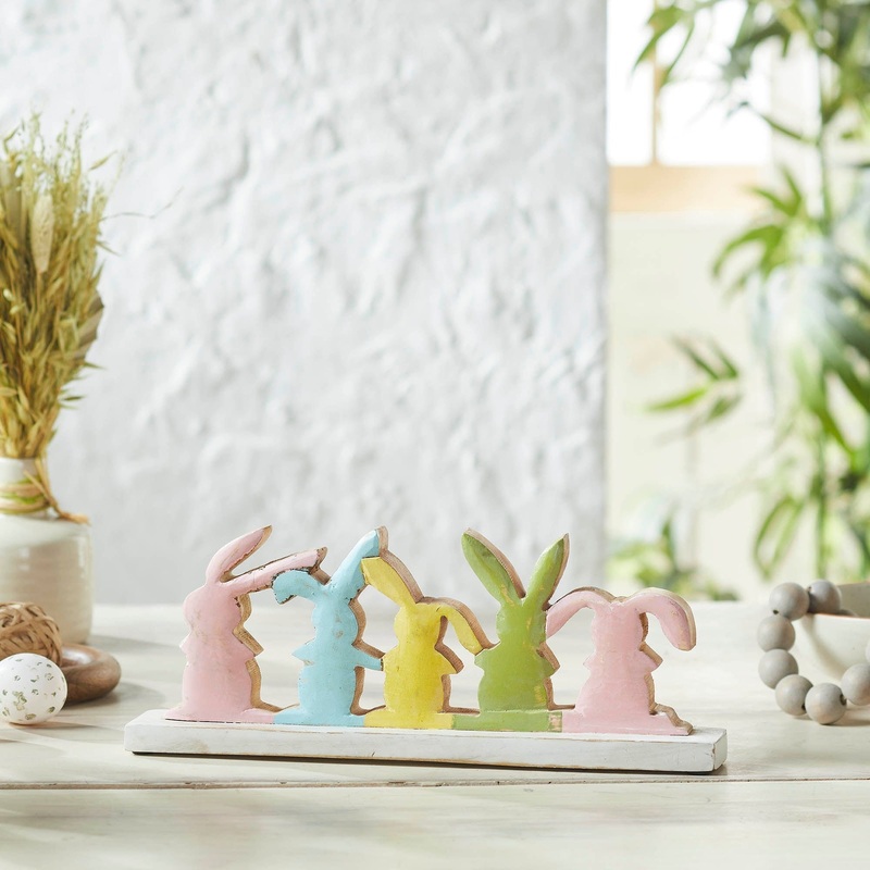 Bunny Hop Wooden 5 Bunny Silhouettes 5×13.5×2