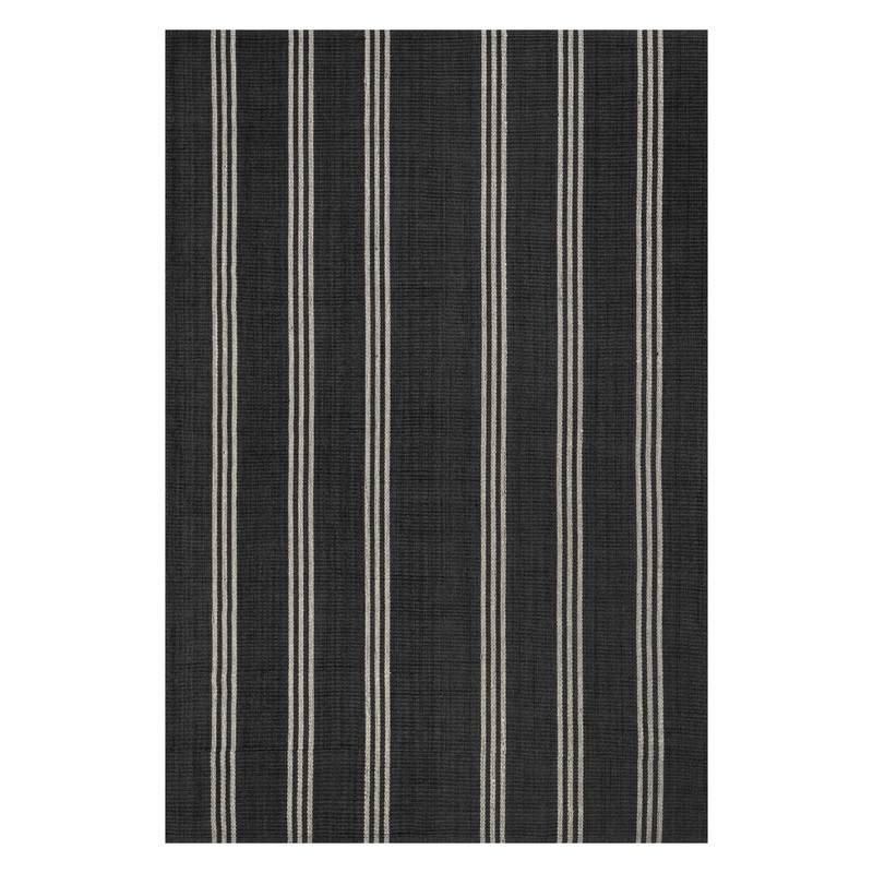 Hawthorn Striped Wool Rug | Charcoal