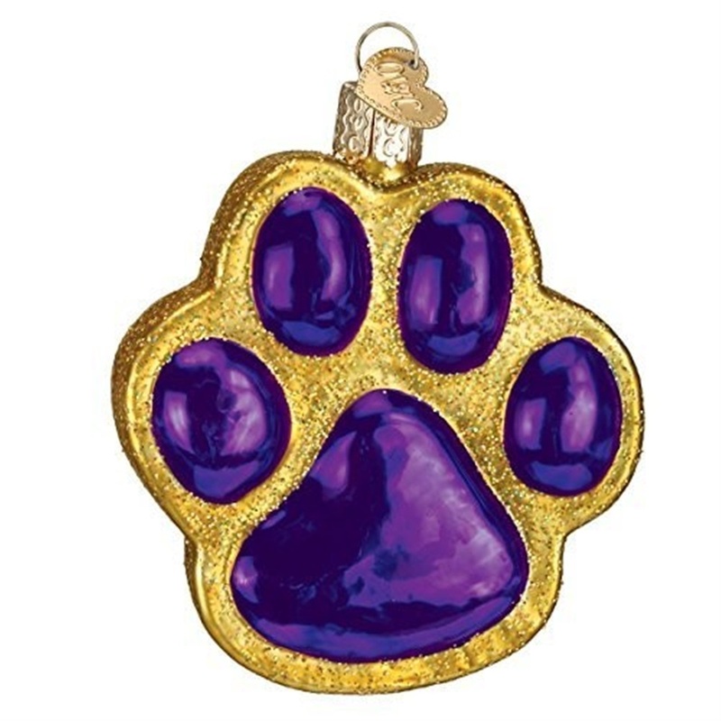 Old World Christmas Paw Print Glass Blown Ornament