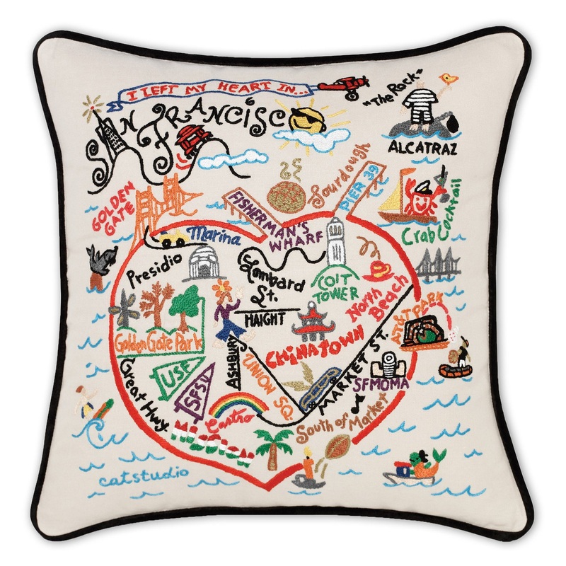 San Francisco Classic Hand-Embroidered Pillow