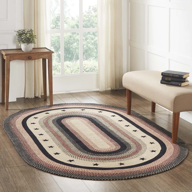 Colonial Star Jute Rug Oval w/ Pad 60×96