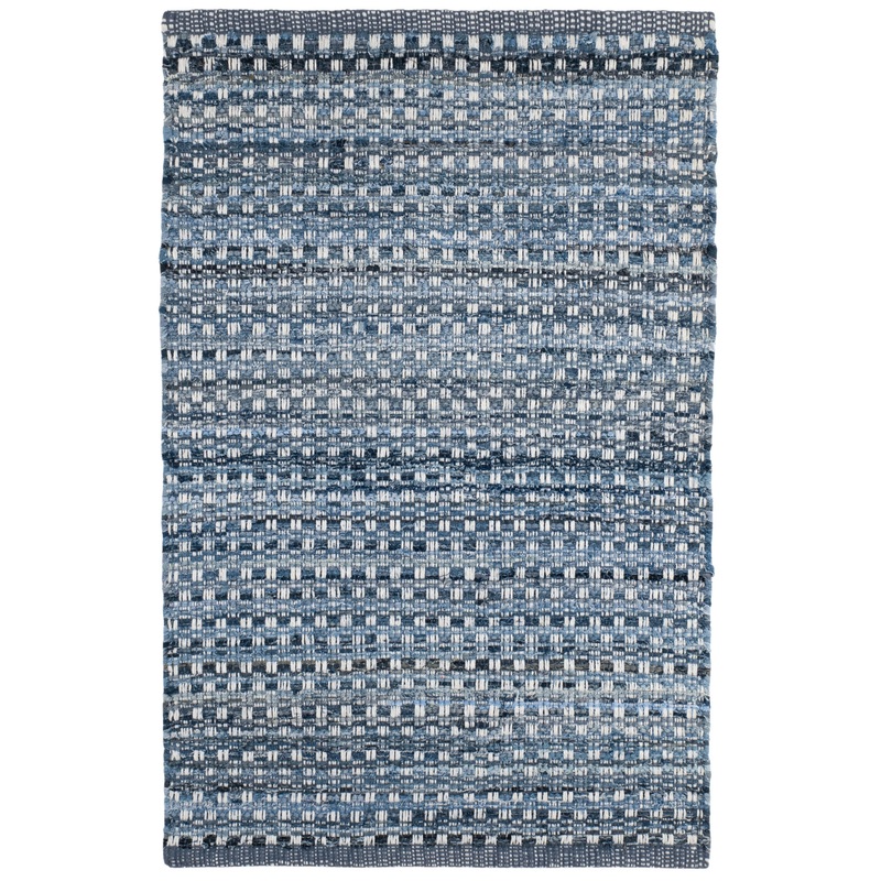 Denim Stone Handwoven Cotton Rug | Blue