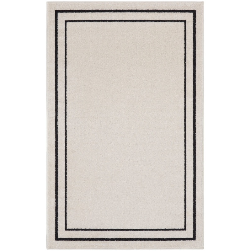 Nourison Essentials Ivory Black Contemporary Rug