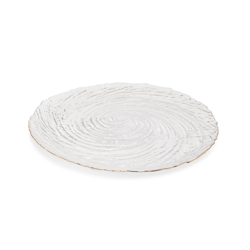 Vivience Glass Chargers with Gold Rim