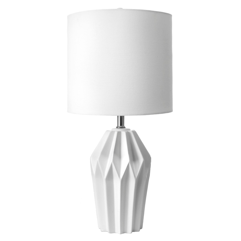 24-inch Cressida Ribbed Ceramic Table Lamp | White