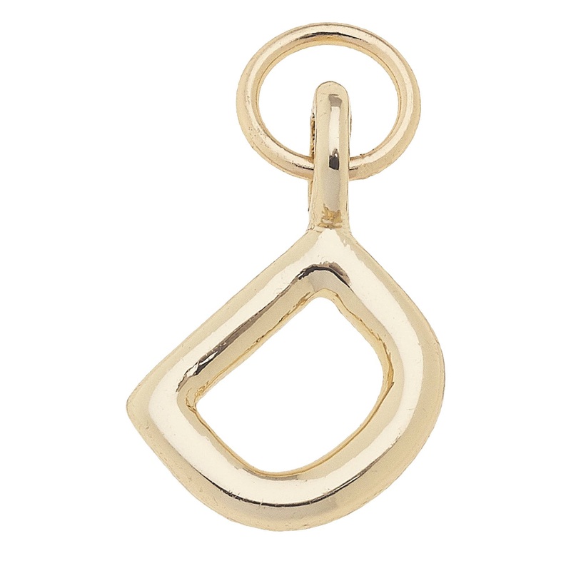 D Mini Initial Charm in Shiny Gold