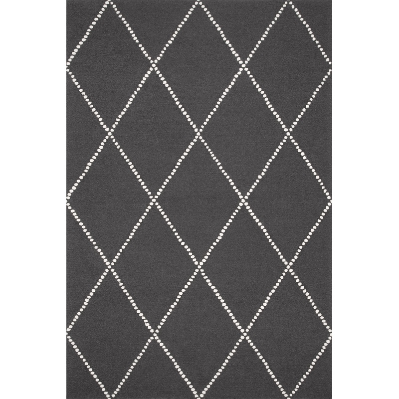 Dotted Diamond Trellis Nursery Rug | Charcoal