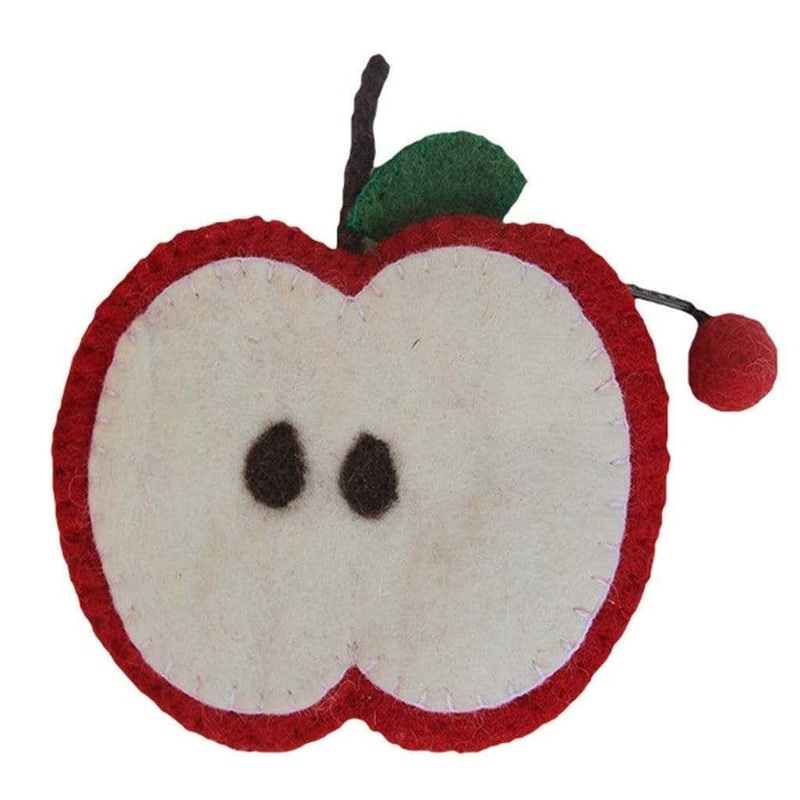 Handmade Felt Fruit Coin Purse – Apple – Global Groove (P)