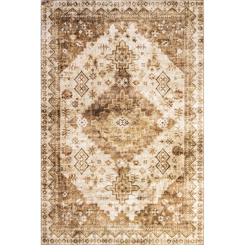 Jessamine Washable Geometric Rug | Tan