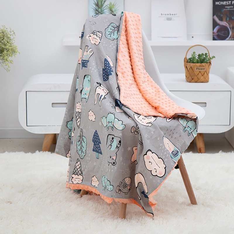 Outdoor Cotton Cartoon Baby Blanket