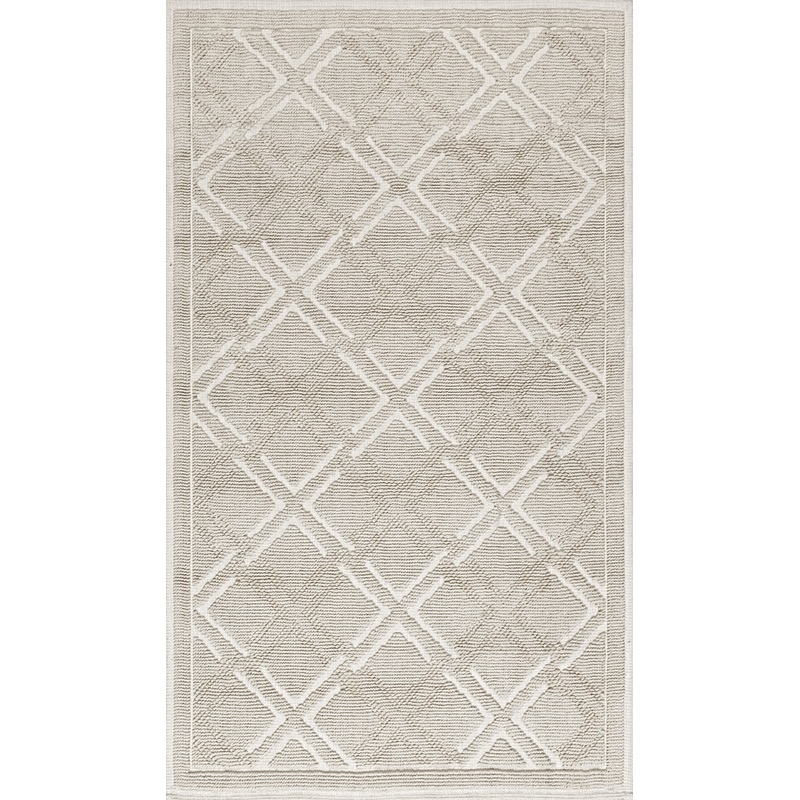 Paned Trellis Bath Mat | Ivory