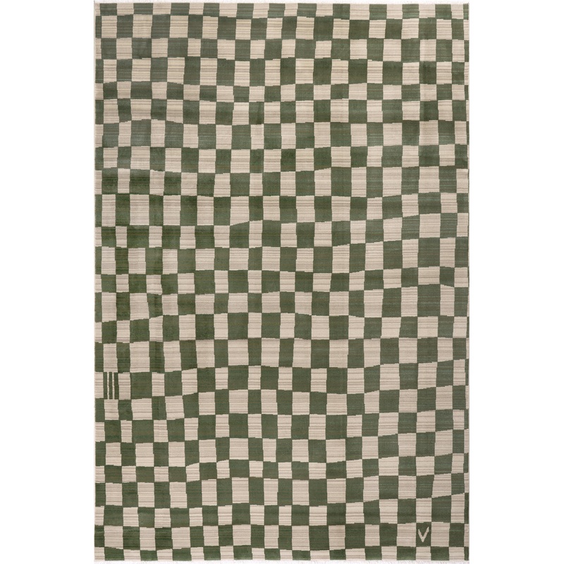 Rasali Checkered Box Rug | Green