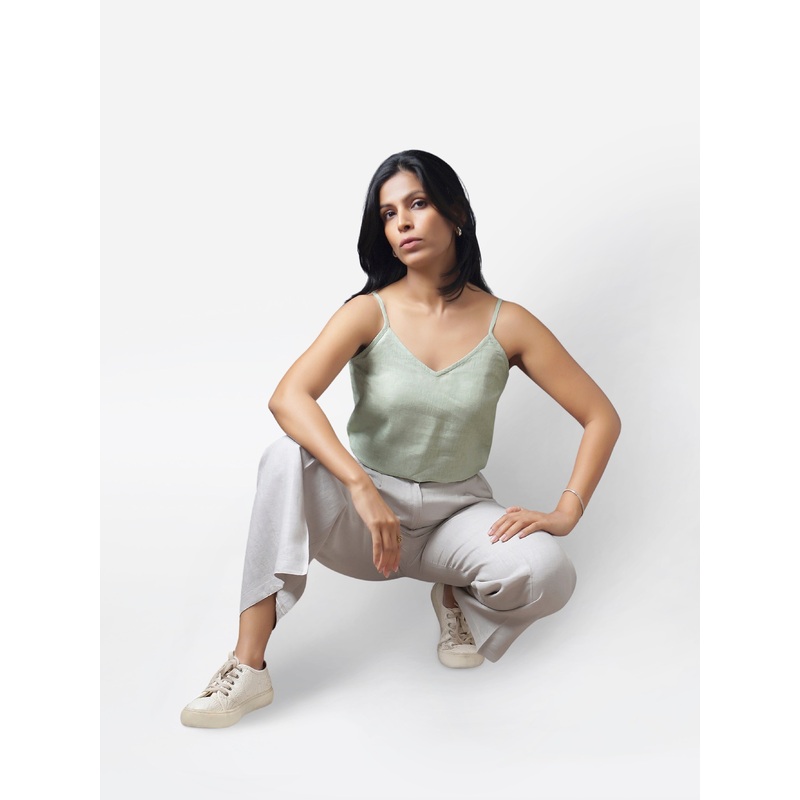 Sage Green Linen Cami Top