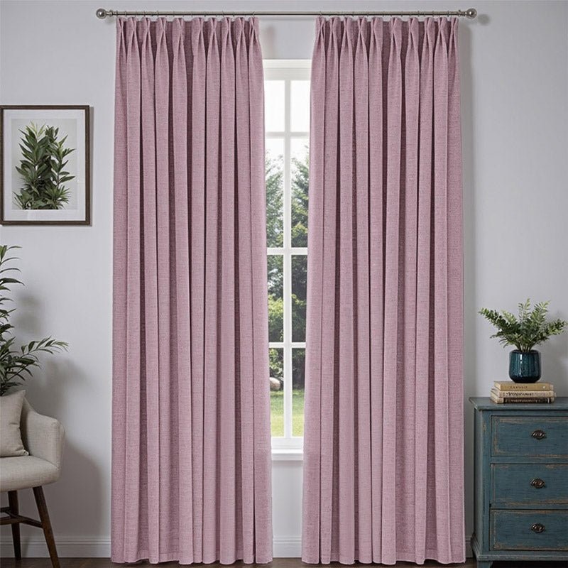 “Bold” Custom Heavyweight Linen Drape Pleated – Pinkish Purple