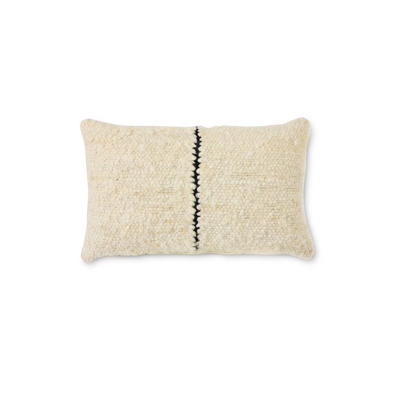 Natural Wool Striped Cushion 50x30cm