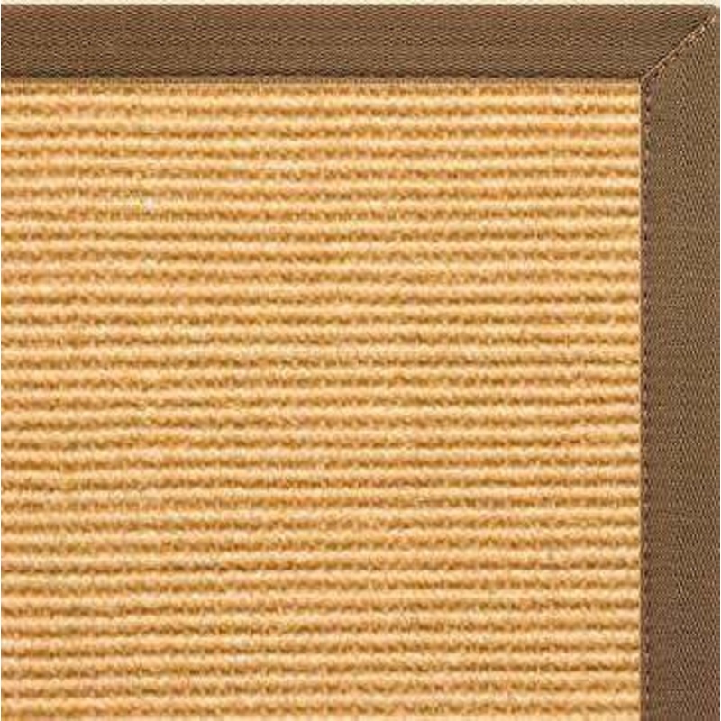 Tan Sisal Rug with Mocha Canvas Border