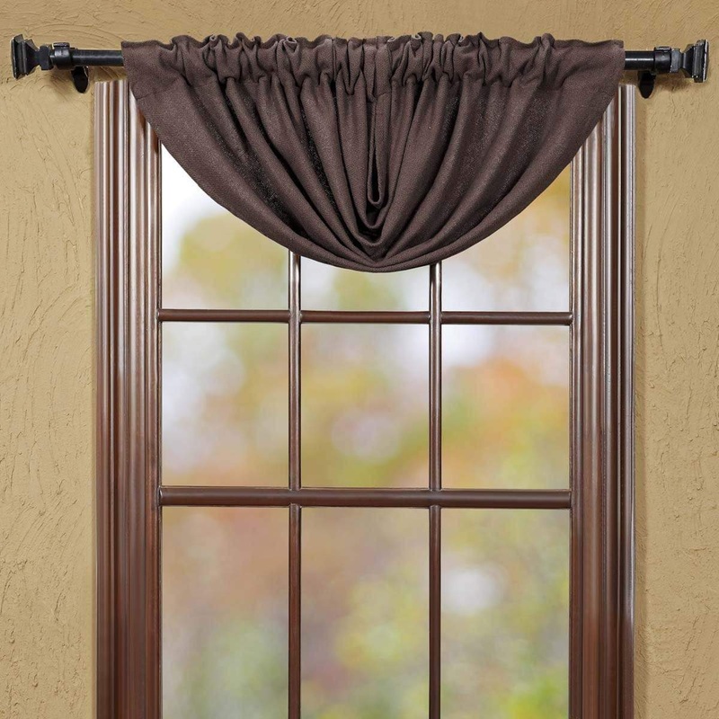 Burlap Chocolate Balloon Valance 15×60