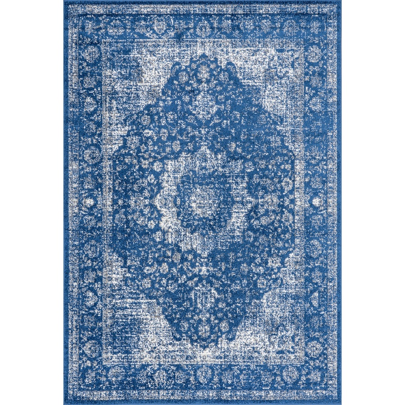 Distressed Persian Rug | Dark Blue