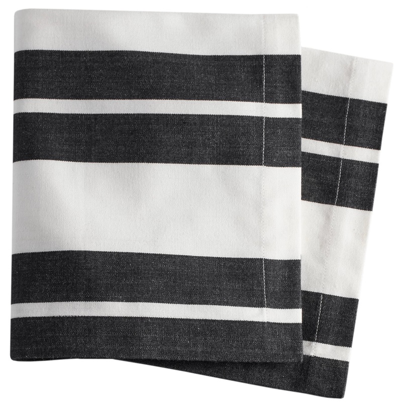 Kittery Stripe Napkin Set of 4 | Black