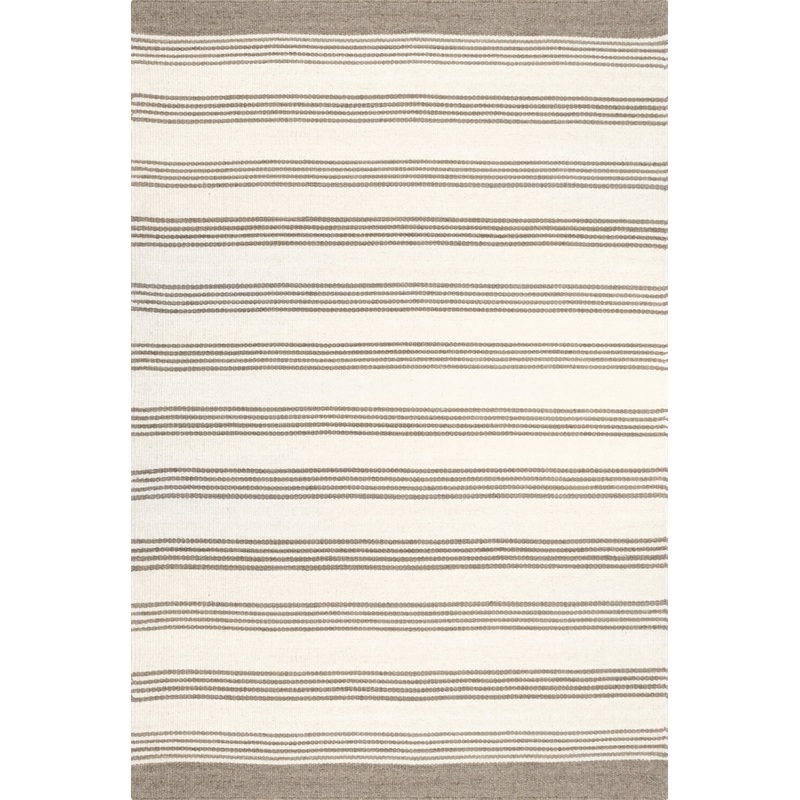 Sage Striped Wool-Blend Rug | Beige