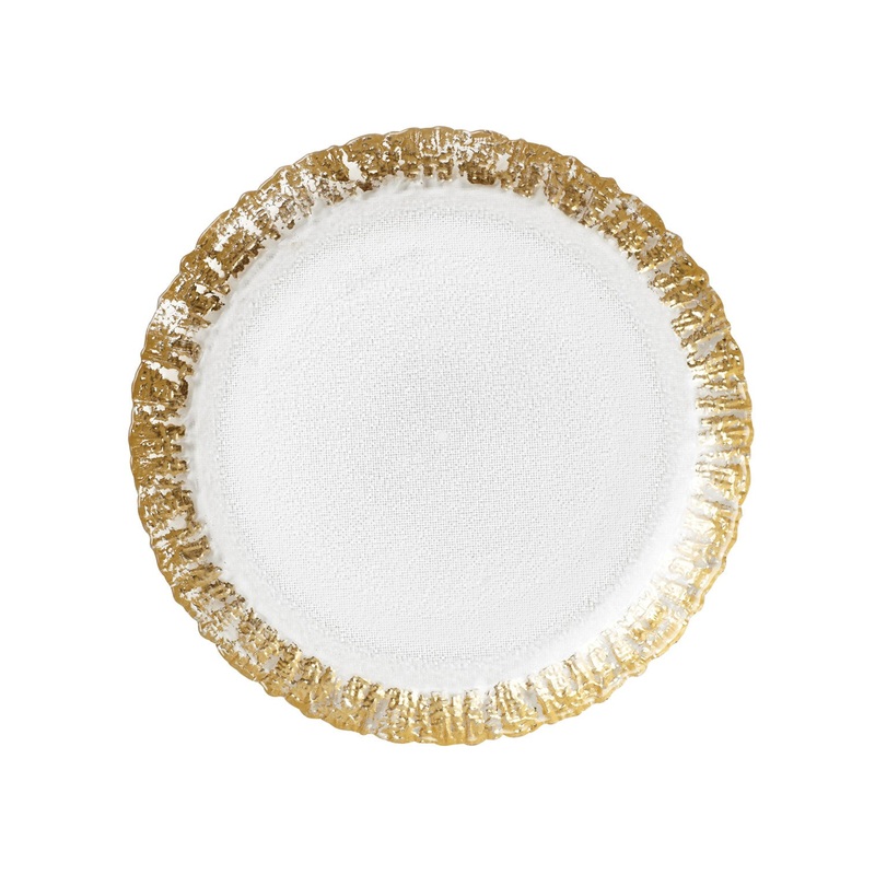 VIETRI: Rufolo Glass Gold Salad Plate