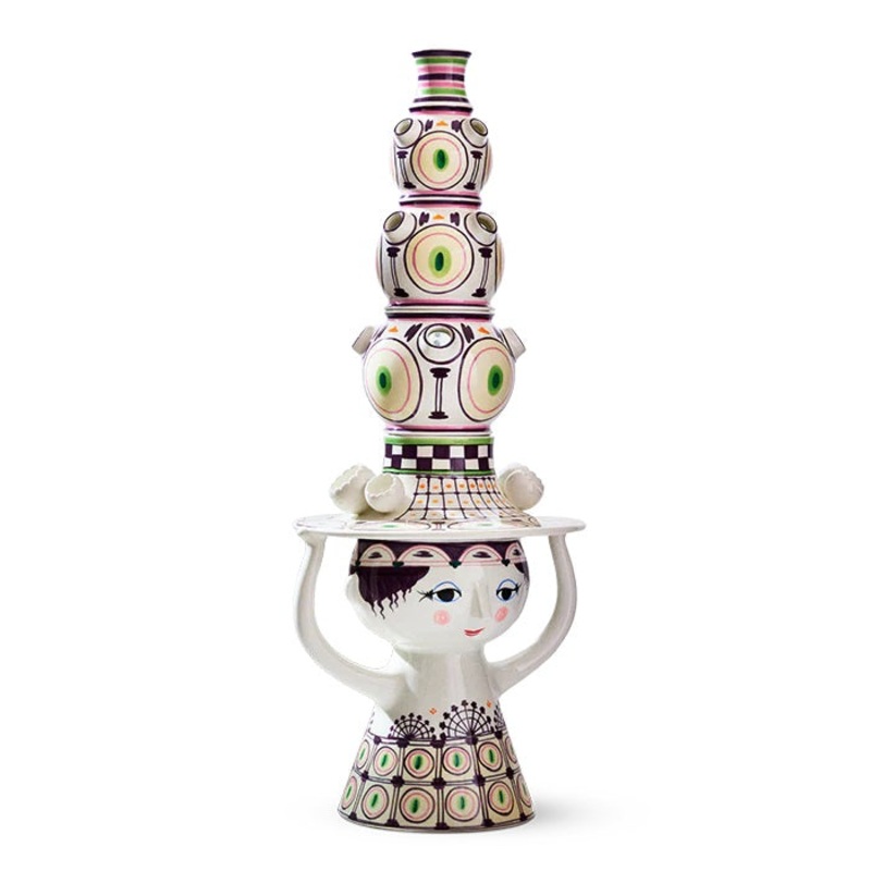 Bjrn Wiinblad Lady with Hat Floor Vase – H 39.4″ Plum