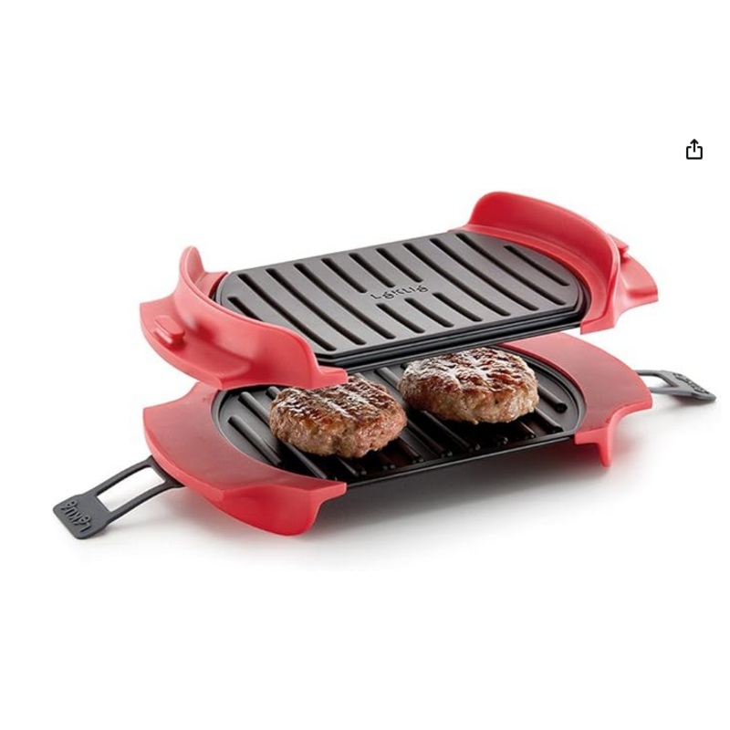 Lekue 0220300R14M017 Microwave Grill, Red, 10″ x 5.5″