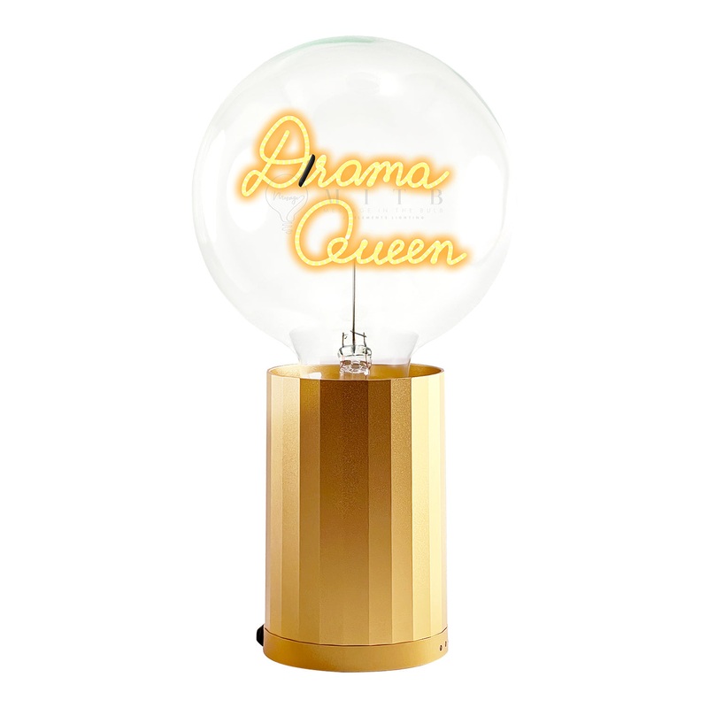 MITB Bulb DRAMA QUEEN Amber with Base Table Lamp PORTABLE